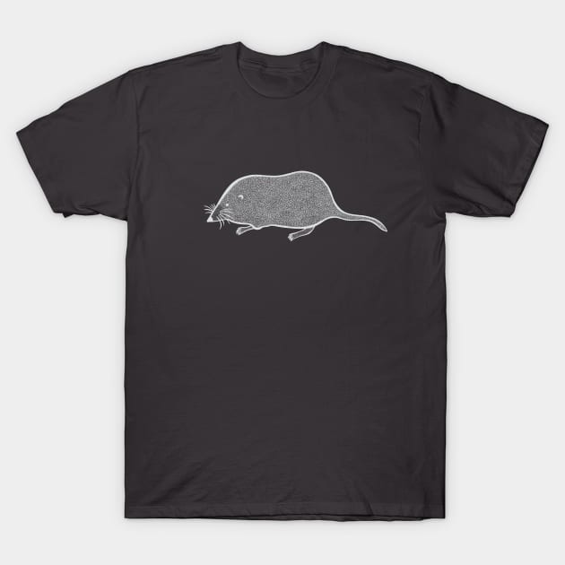 Pygmy Shrew Ink Art - cute animal design - on dark colors T-Shirt by Green Paladin